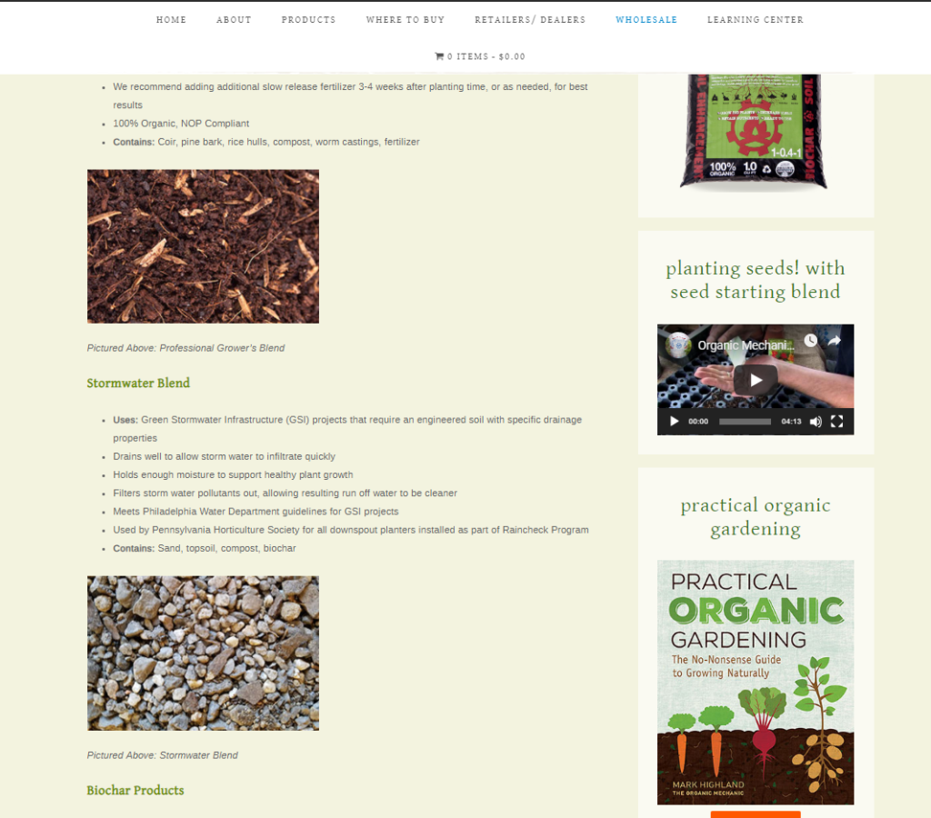 The Organic Mechanic website screenshot 4
